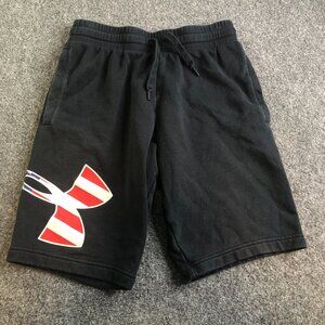 Under Armour Shorts Mens Small Freedom Rival Flag Logo Cotton Gym Pockets